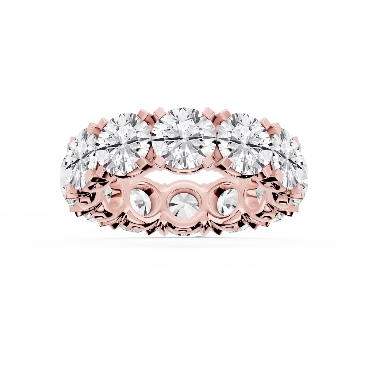 Morgan Round LGD Classic Four Prong Eternity Band - 18K Rose Gold / 10 ctw / F-VS2
