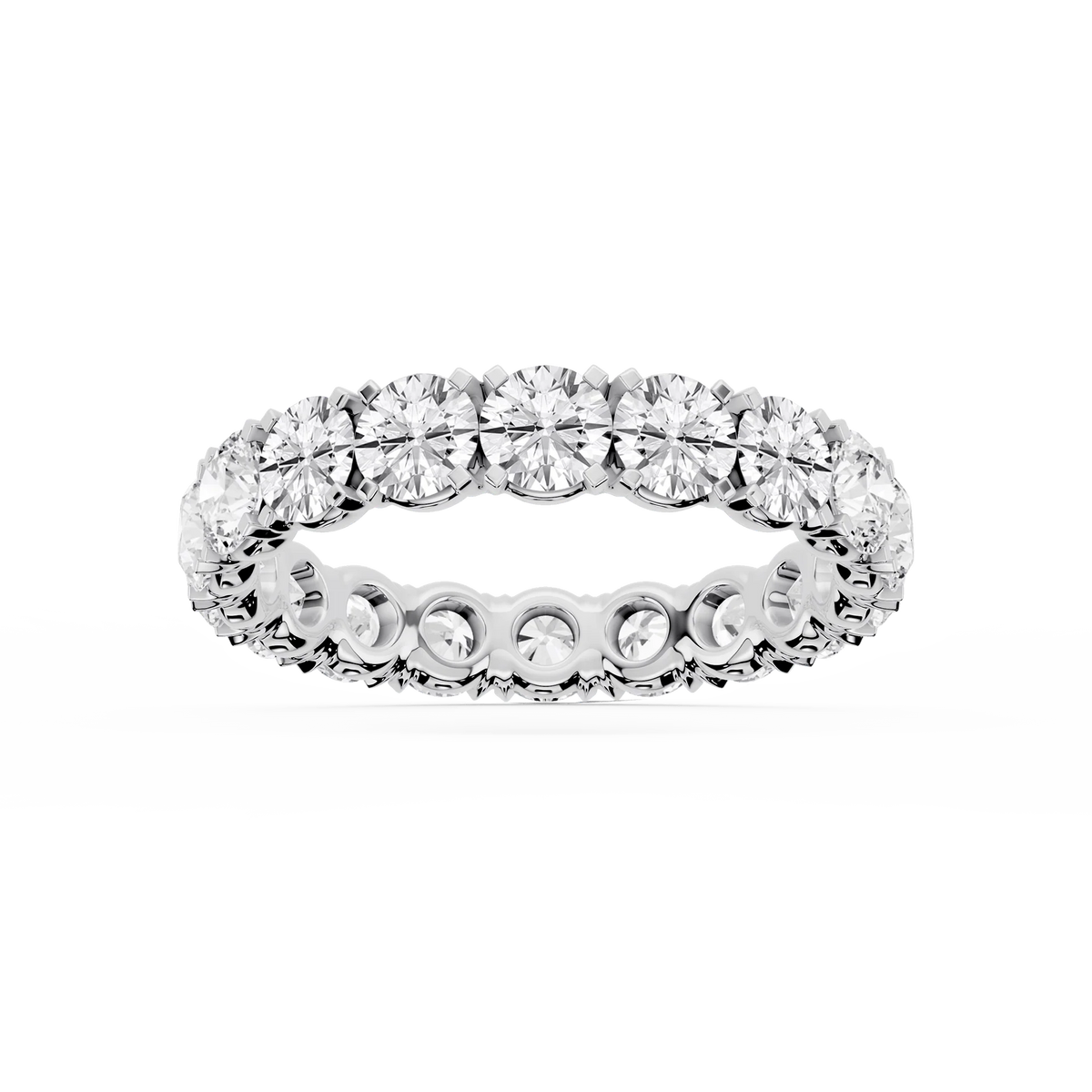Morgan Round LGD Classic Four Prong Eternity Band - Platinum / 3 ctw / F-VS2