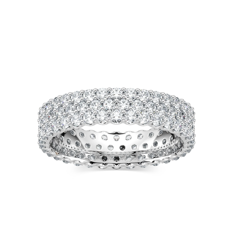 Bella Round LGD Three Row Eternity Band - 14K White Gold / 2.0ctw