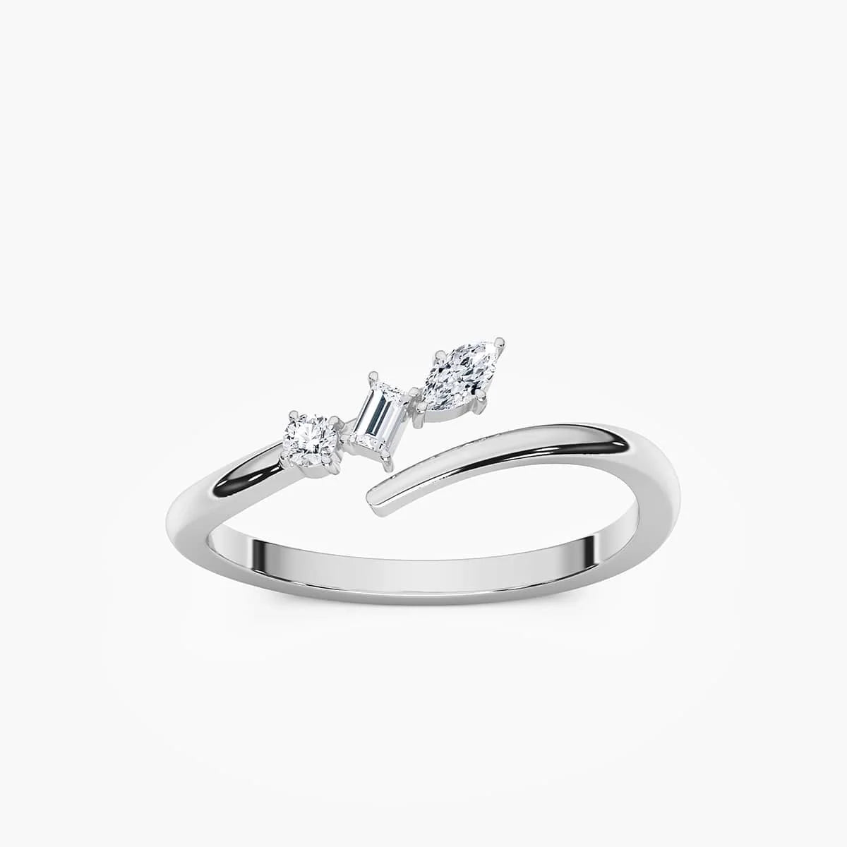 1/5 ctw Marquise, Baguette and Round LGD Mixed Shape Ring