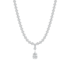 12 ½ ctw Pear, Round and Heart LGD Bezel Tennis Necklace 18 Inches - Signature Collection