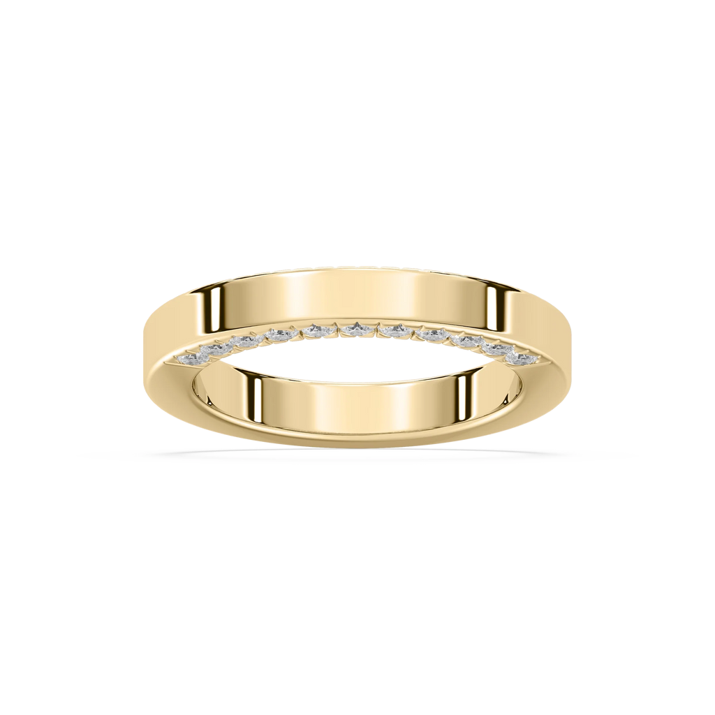 Myah 1 ctw Round LGD 3.80mm High Polish Wedding Band - 14K Yellow Gold / F-VS2