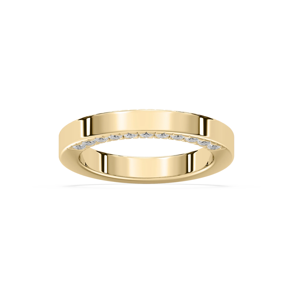 Myah 1 ctw Round LGD 3.80mm High Polish Wedding Band - 14K Yellow Gold / F-VS2