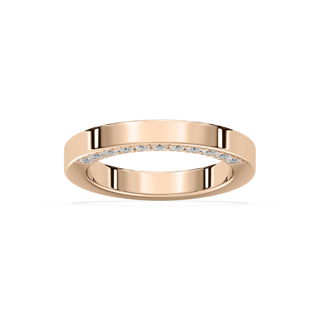Myah 1 ctw Round LGD 3.80mm High Polish Wedding Band - 14K Rose Gold / F-VS2