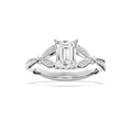 Nadine 1 ⅔ ctw Emerald LGD Floral Side Stone Engagement Ring - 14K White Gold / F-VS2