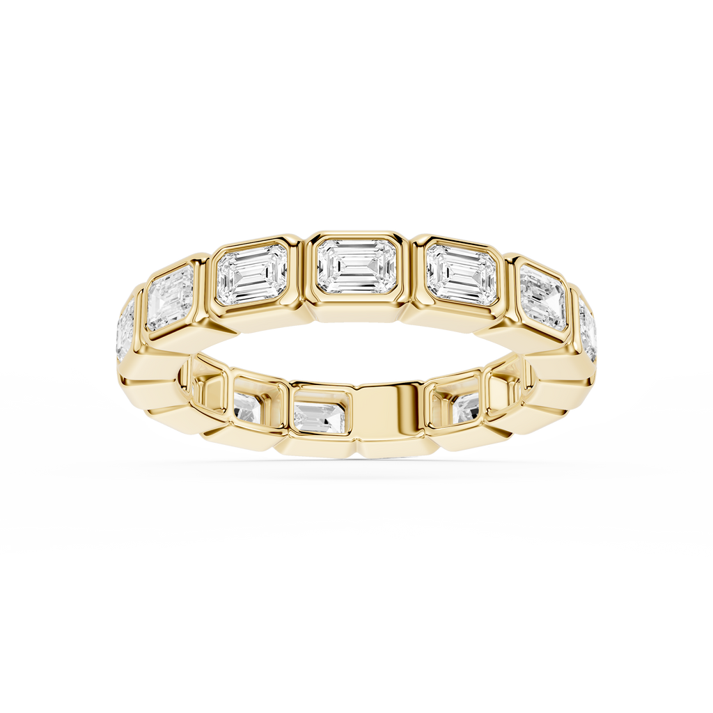 Natasha Emerald LGD East West Bezel Eternity Band - 14K Yellow Gold / 2 ctw