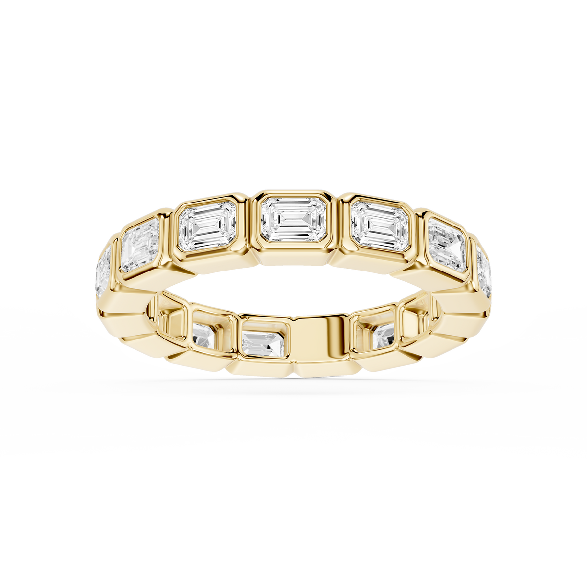 Natasha Emerald LGD East West Bezel Eternity Band - 14K Yellow Gold / 2 ctw