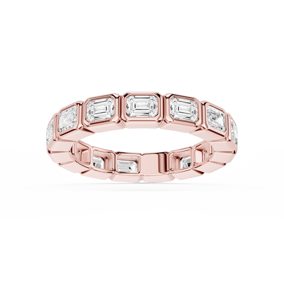 Natasha Emerald LGD East West Bezel Eternity Band - 14K Rose Gold / 3 ctw
