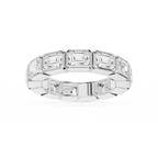 Natasha Emerald LGD East West Bezel Eternity Band - 14K White Gold / 4 ctw
