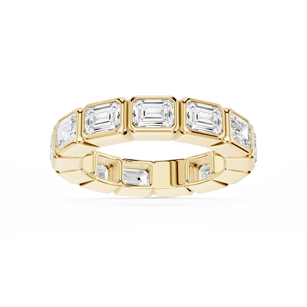 Natasha Emerald LGD East West Bezel Eternity Band - 14K Yellow Gold / 4 ctw