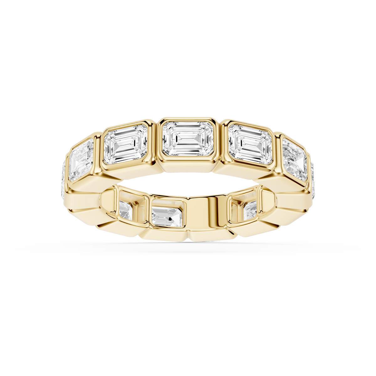 Natasha Emerald LGD East West Bezel Eternity Band - 14K Yellow Gold / 4 ctw
