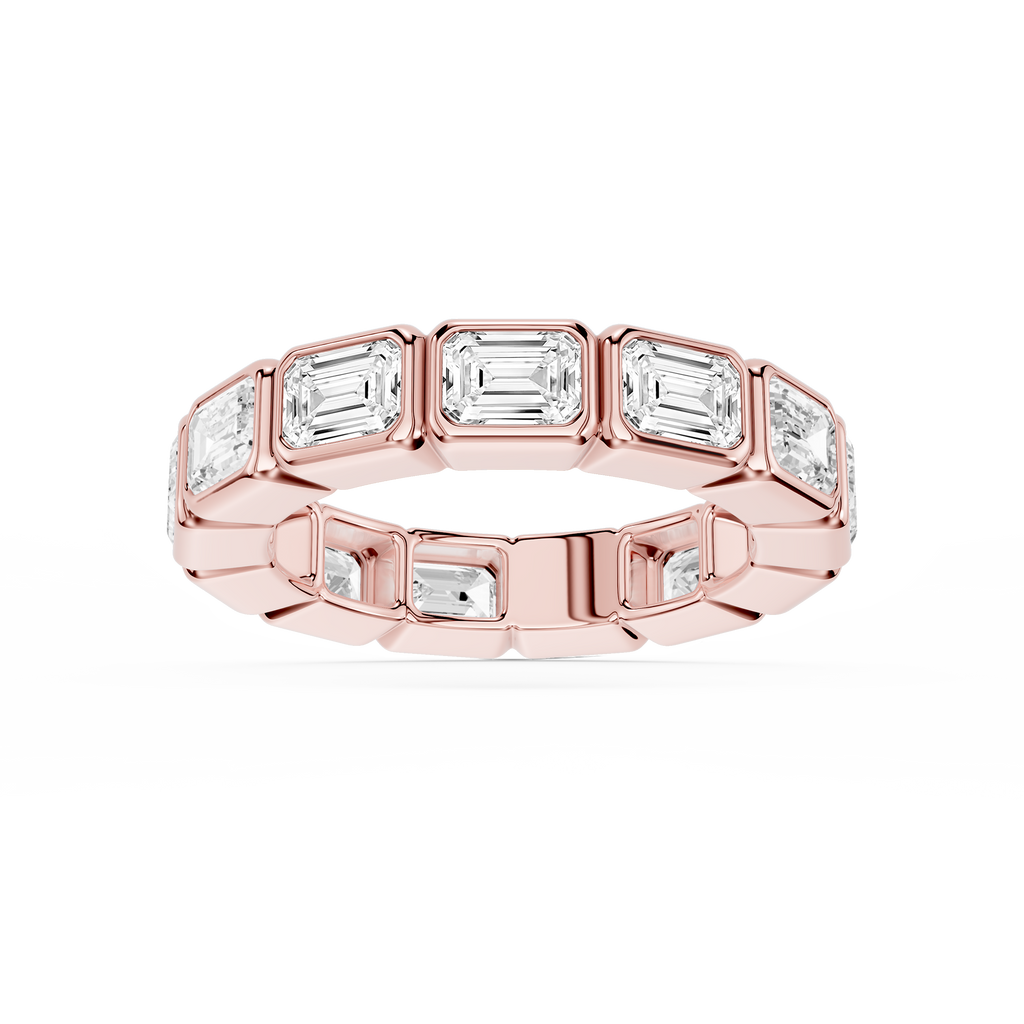Natasha Emerald LGD East West Bezel Eternity Band - 14K Rose Gold / 4 ctw