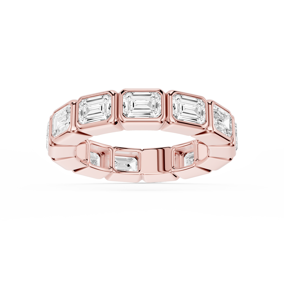 Natasha Emerald LGD East West Bezel Eternity Band - 14K Rose Gold / 4 ctw