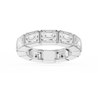 Natasha Emerald LGD East West Bezel Eternity Band - 14K White Gold / 6 ctw