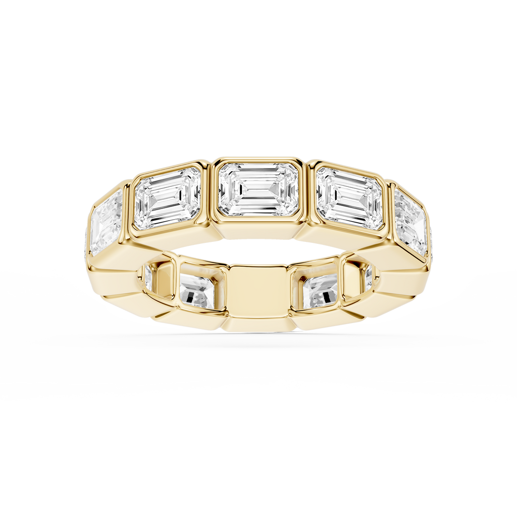 Natasha Emerald LGD East West Bezel Eternity Band - 14K Yellow Gold / 6 ctw