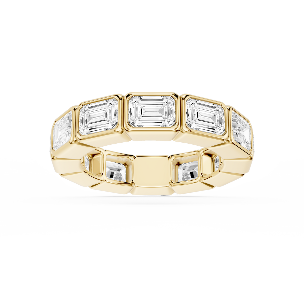 Natasha Emerald LGD East West Bezel Eternity Band - 14K Yellow Gold / 6 ctw