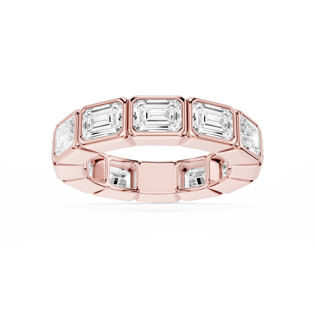 Natasha Emerald LGD East West Bezel Eternity Band - 14K Rose Gold / 6 ctw