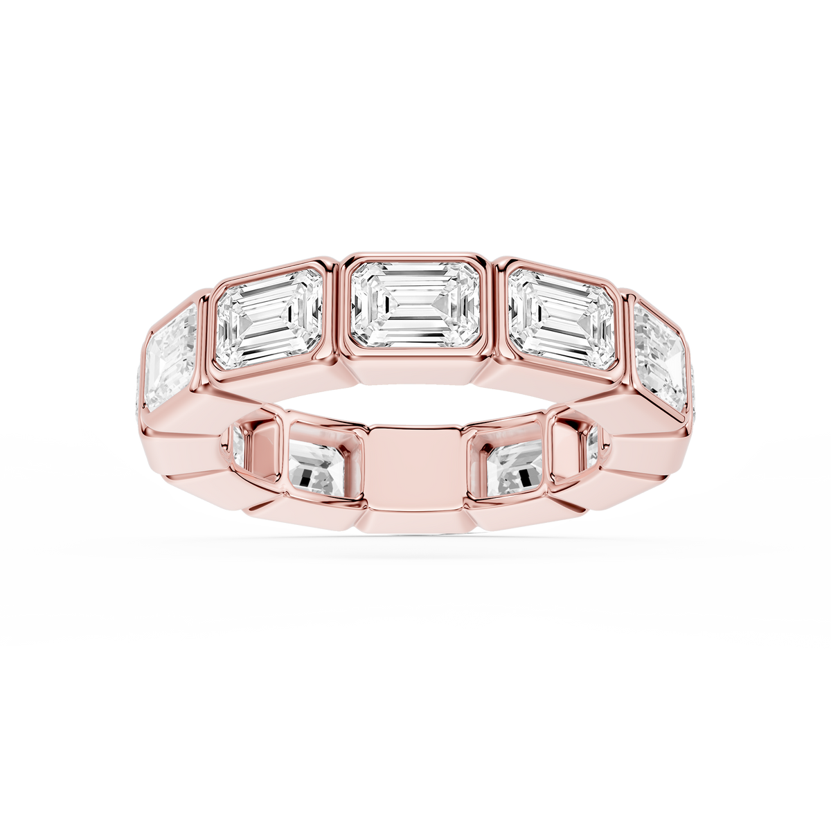Natasha Emerald LGD East West Bezel Eternity Band - 14K Rose Gold / 6 ctw