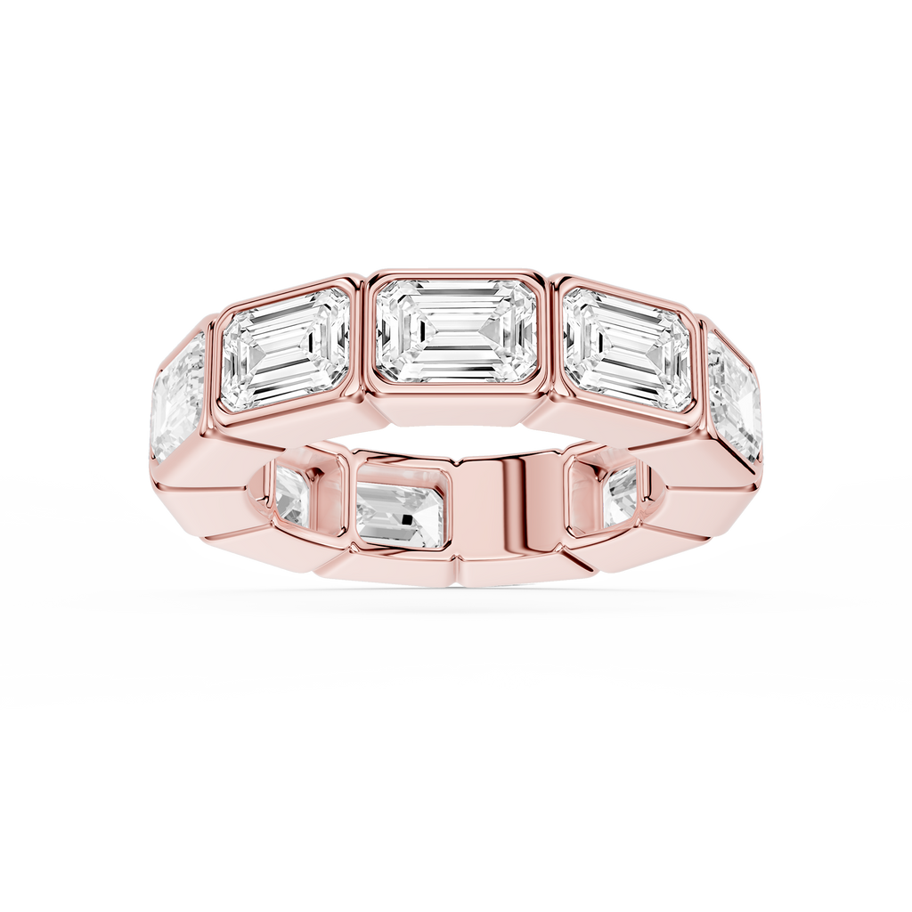Natasha Emerald LGD East West Bezel Eternity Band - 14K Rose Gold / 7 ctw