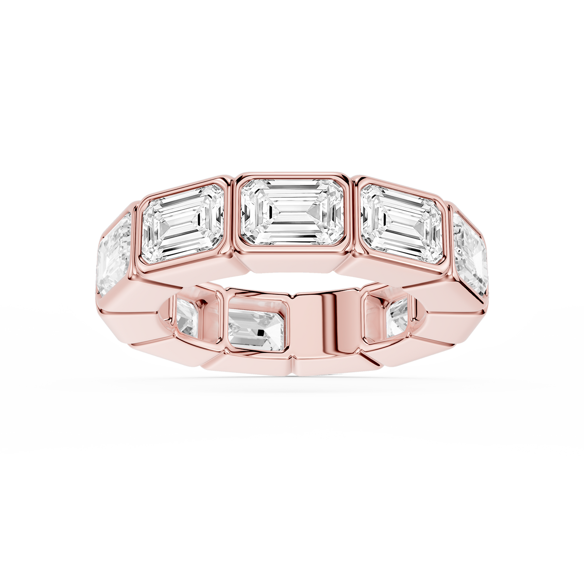 Natasha Emerald LGD East West Bezel Eternity Band - 14K Rose Gold / 7 ctw