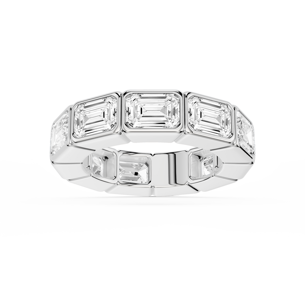 Natasha Emerald LGD East West Bezel Eternity Band - 14K White Gold / 8 ctw