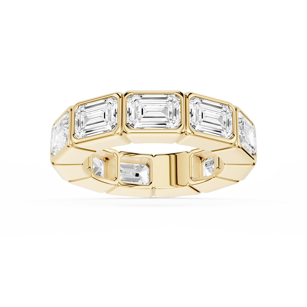 Natasha Emerald LGD East West Bezel Eternity Band - 14K Yellow Gold / 8 ctw