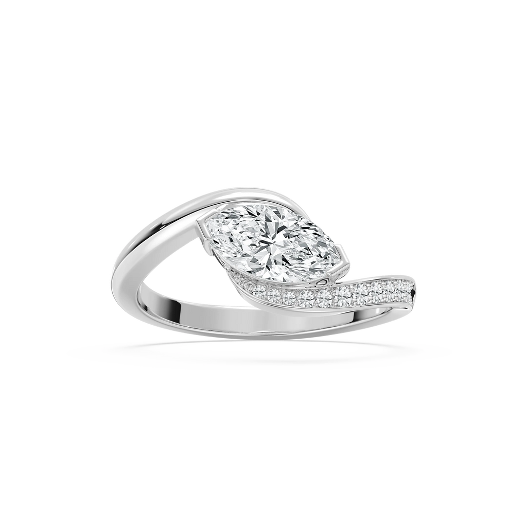 Sierra 1 ctw Marquise LGD East-West Bypass Promise Ring