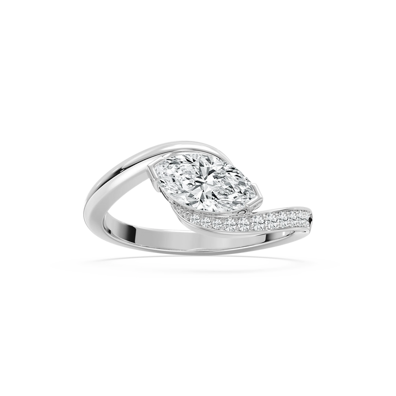 Sierra 1 ctw Marquise LGD East-West Bypass Promise Ring