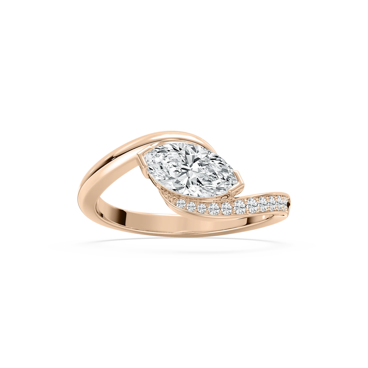 Sierra 1 ctw Marquise LGD East-West Bypass Promise Ring