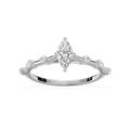Nika 1/2 ctw Marquise LGD Petite Floating Side Stone Promise Ring - 14K White Gold