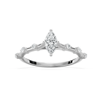 Nika 1/2 ctw Marquise LGD Petite Floating Side Stone Promise Ring - 14K White Gold