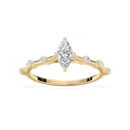 Nika 1/2 ctw Marquise LGD Petite Floating Side Stone Promise Ring - 14K Yellow Gold