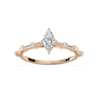 Nika 1/2 ctw Marquise LGD Petite Floating Side Stone Promise Ring - 14K Rose Gold