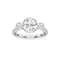 Nina 2 ½ ctw Round LGD Bezel Set Three Stone Engagement Ring - 14K White Gold