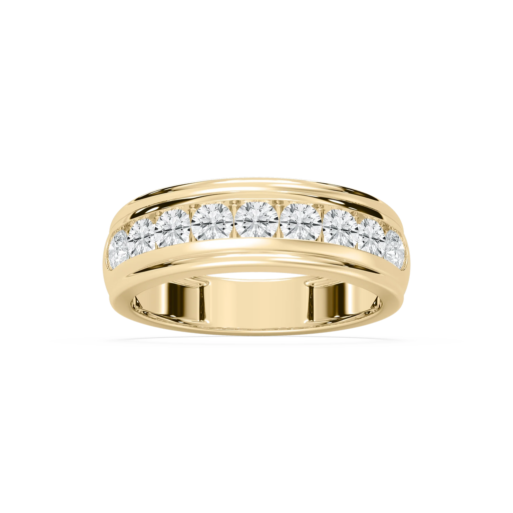 Ember 1 ctw Round LGD Nine Stone Channel Anniversary Band - 14K Yellow Gold