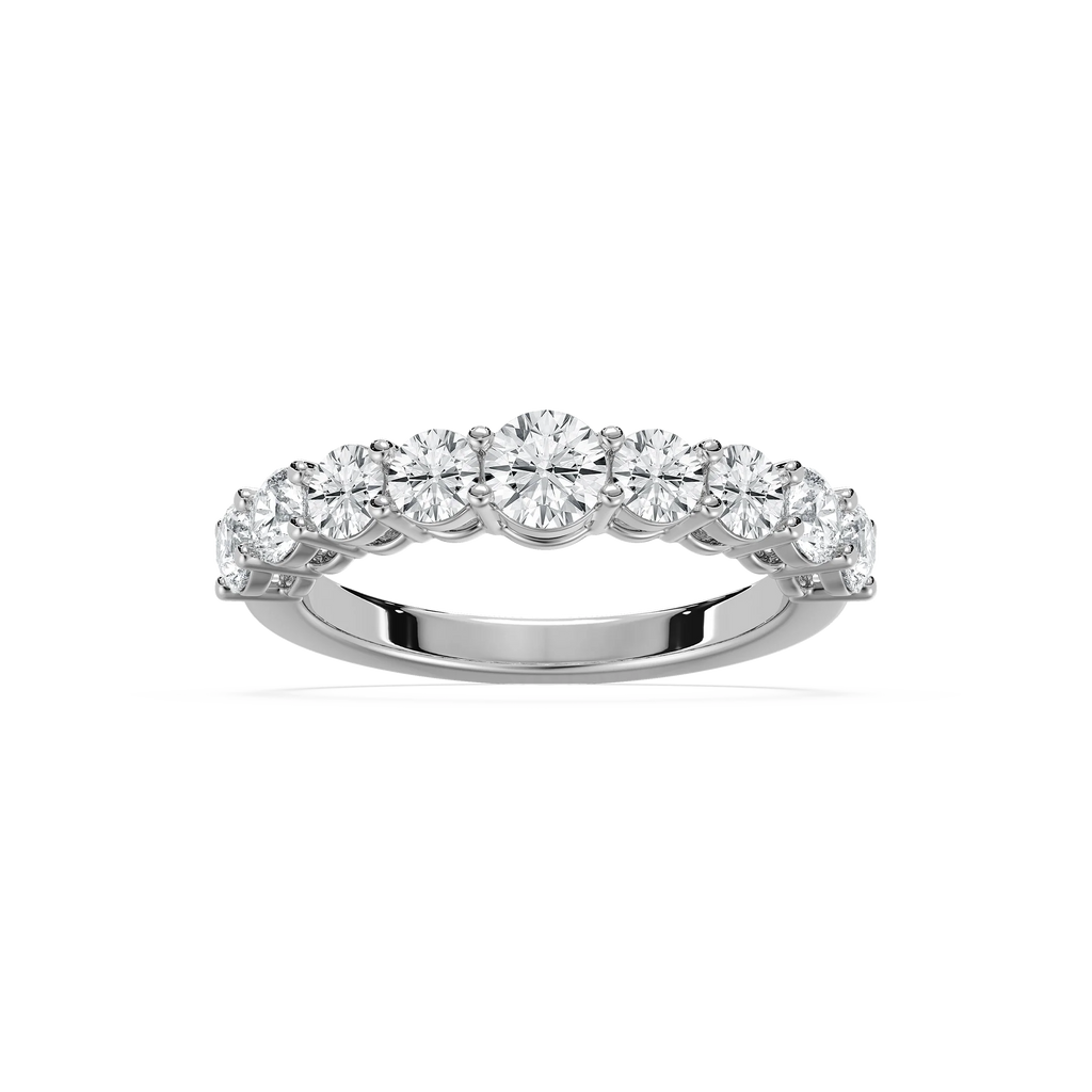 Anacá 1 ½ ctw Round LGD Nine Stone Anniversary Band - 14K White Gold / F-VS2
