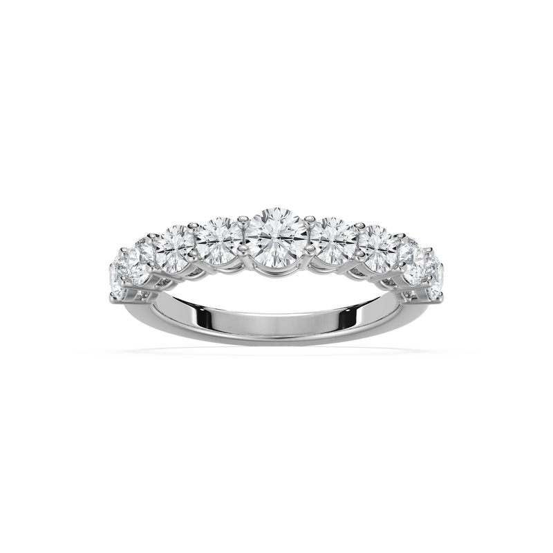 Anacá 1 ½ ctw Round LGD Nine Stone Anniversary Band - 14K White Gold / F-VS2