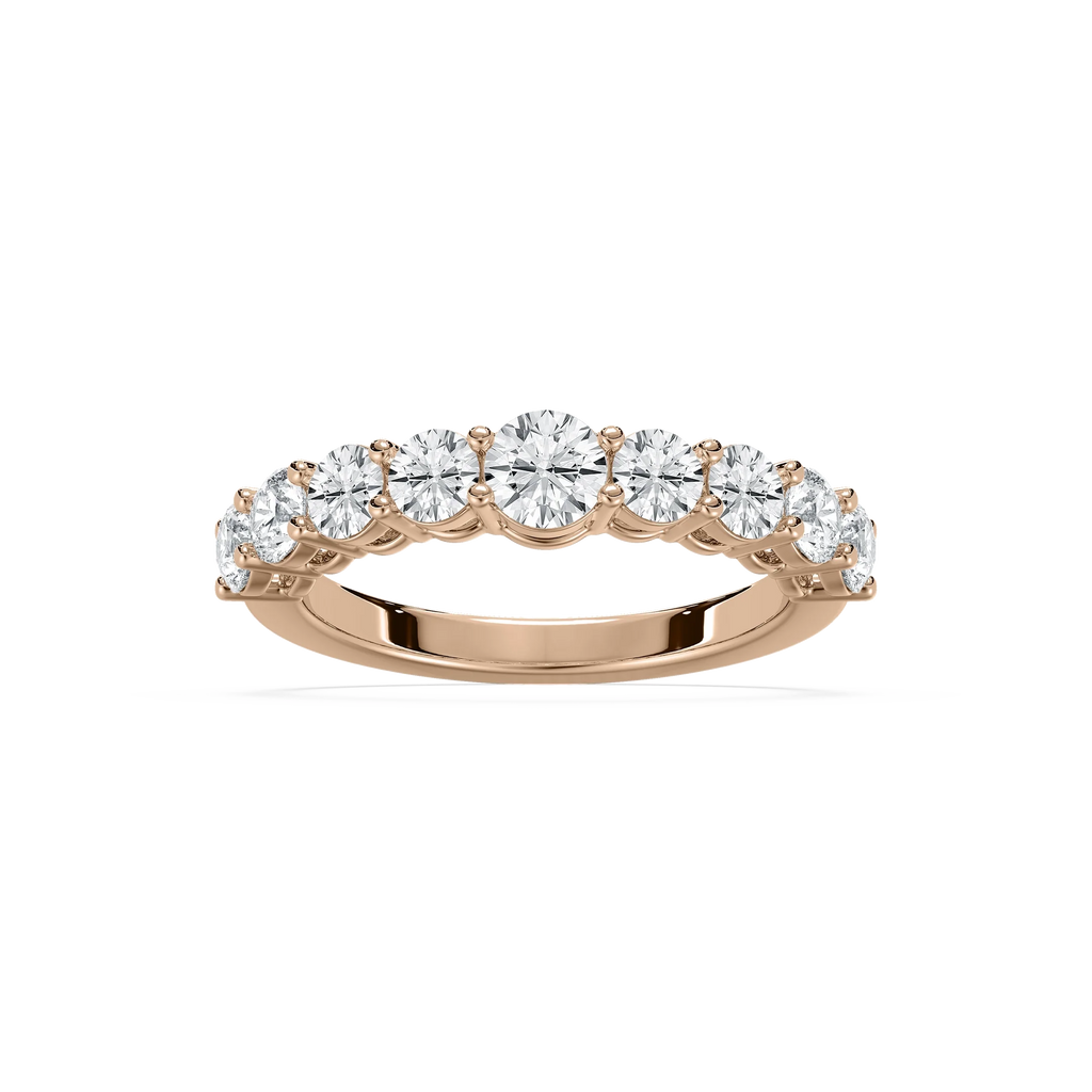 Anacá 1 ½ ctw Round LGD Nine Stone Anniversary Band - 14K Rose Gold / F-VS2