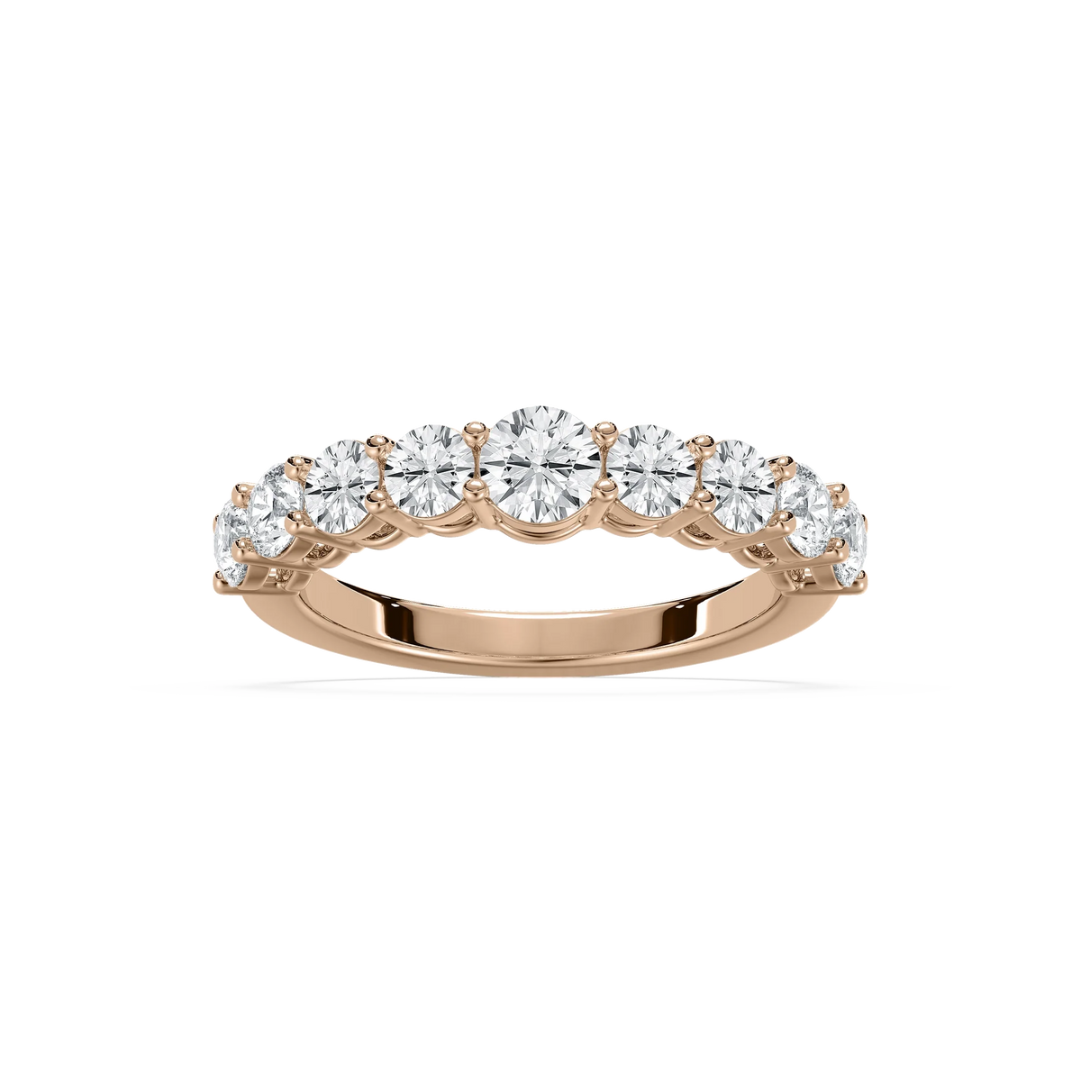 Anacá 1 ½ ctw Round LGD Nine Stone Anniversary Band - 14K Rose Gold / F-VS2