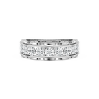 Kaylee 1 ½ ctw Round LGD Nine Stone Link Anniversary Band - 14K White Gold