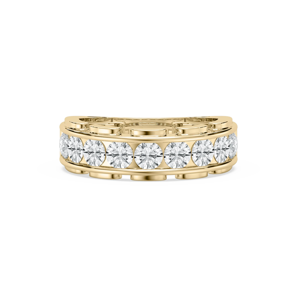 Kaylee 1 ½ ctw Round LGD Nine Stone Link Anniversary Band - 14K Yellow Gold