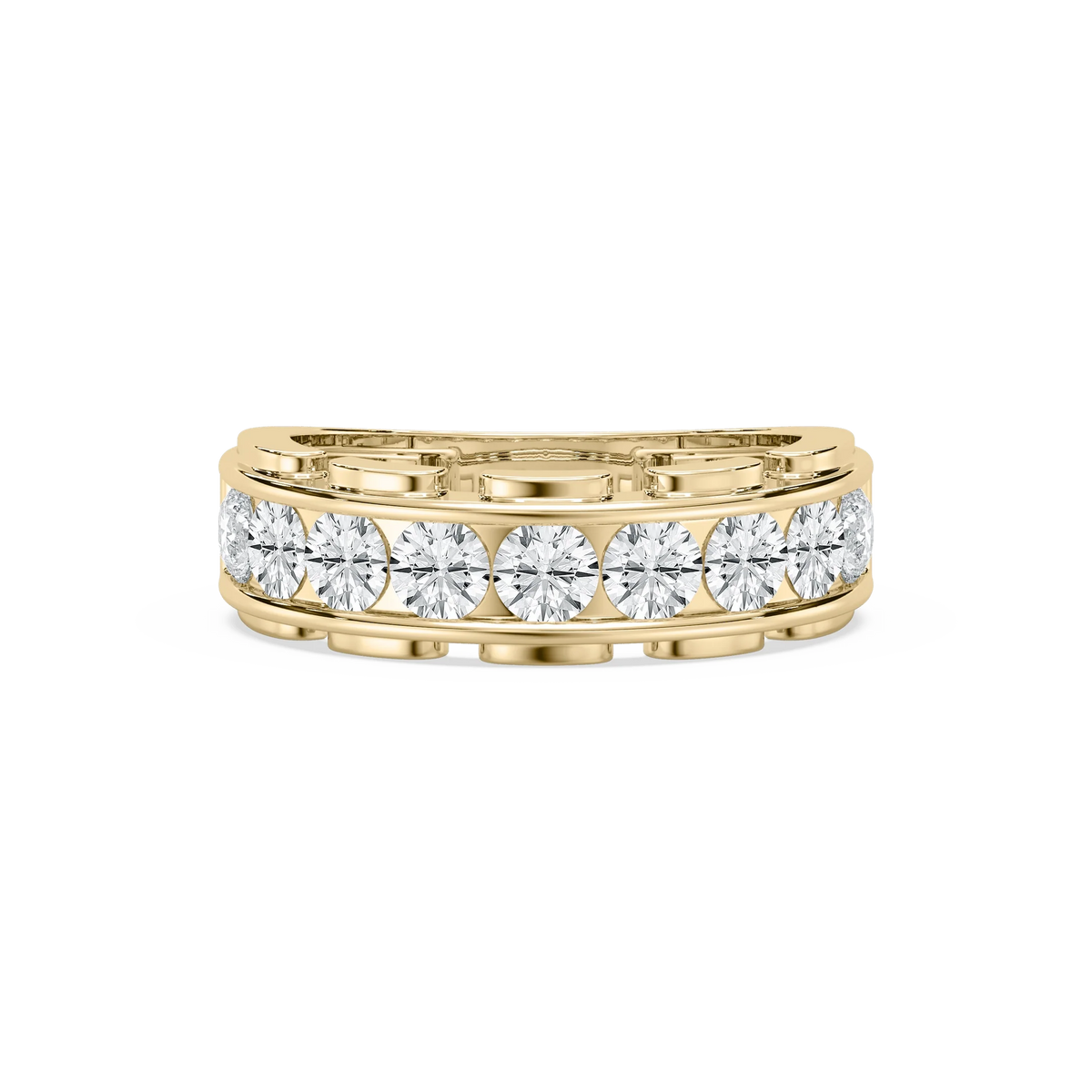 Kaylee 1 ½ ctw Round LGD Nine Stone Link Anniversary Band - 14K Yellow Gold