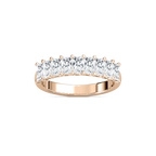 Lydia 1 ⅕ ctw Radiant LGD Nine Stone U Prong Anniversary Band - 14K Rose Gold / F-VS2