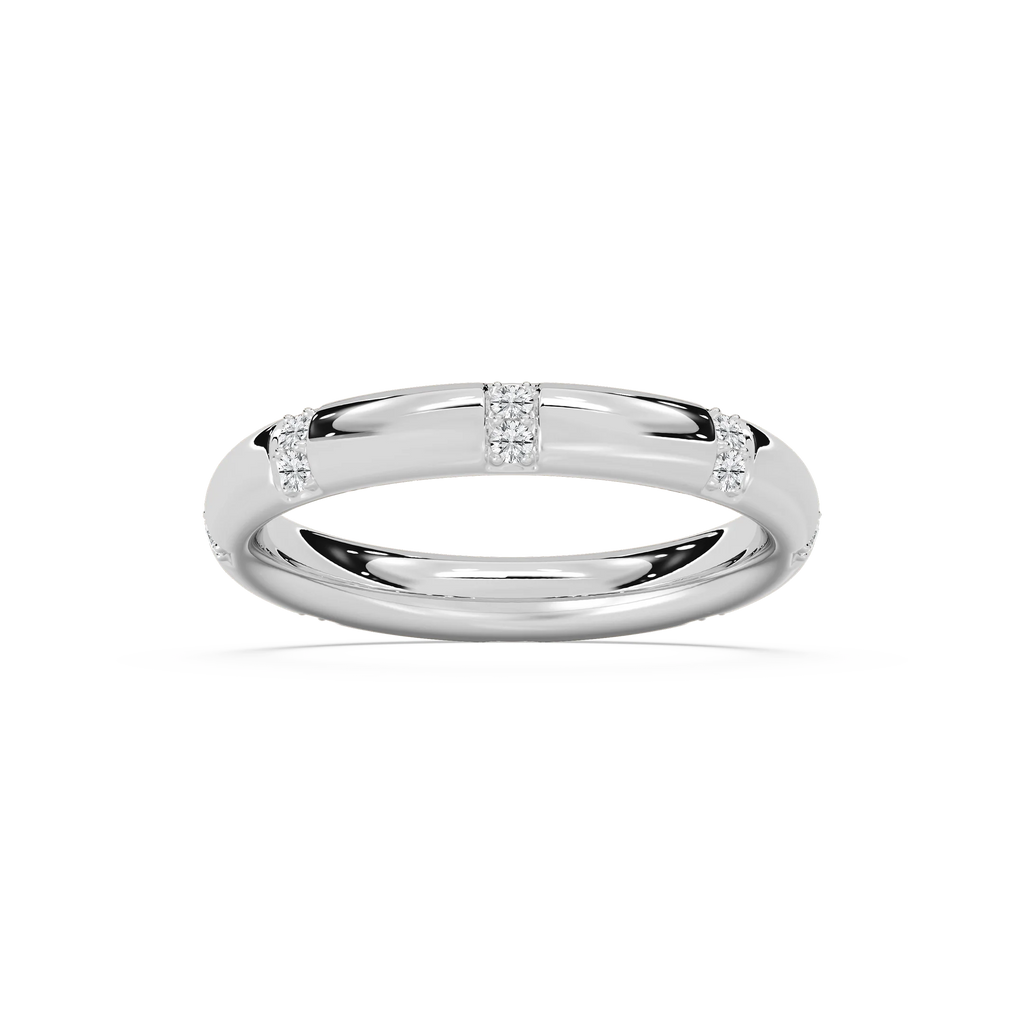 Noah Round LGD Station Eternity Band - 14K White Gold / ¼ ctw