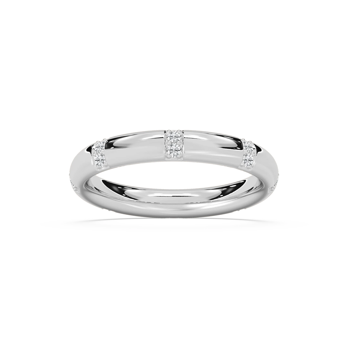 Noah Round LGD Station Eternity Band - 14K White Gold / ¼ ctw