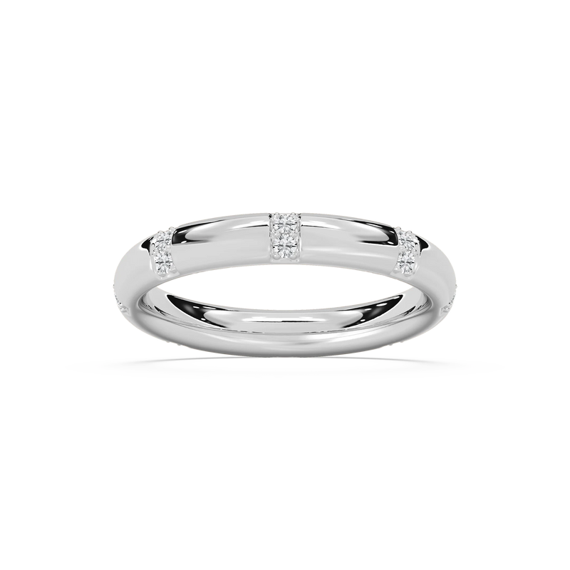 Noah Round LGD Station Eternity Band - 14K White Gold / ¼ ctw