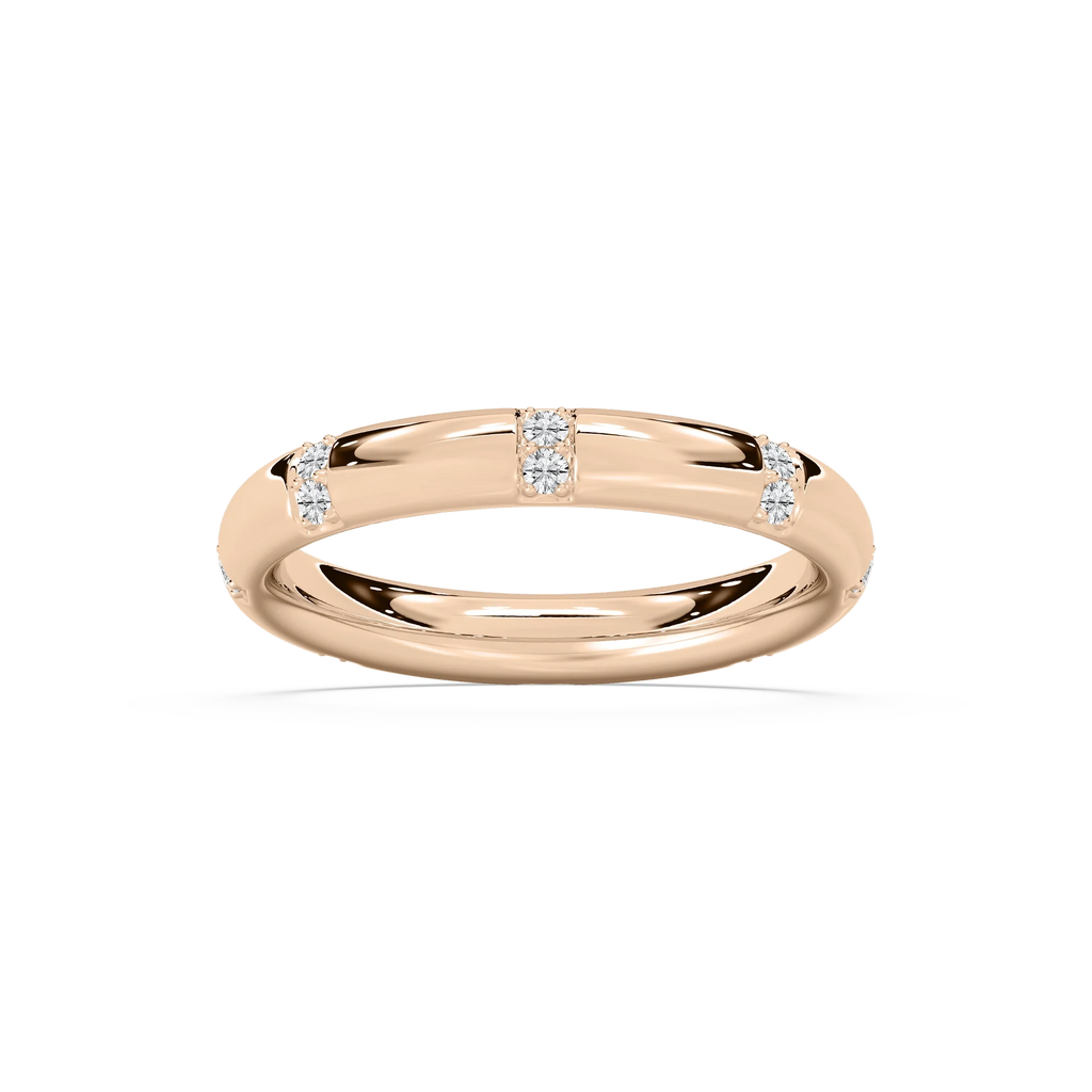 Noah Round LGD Station Eternity Band - 14K Rose Gold / ¼ ctw