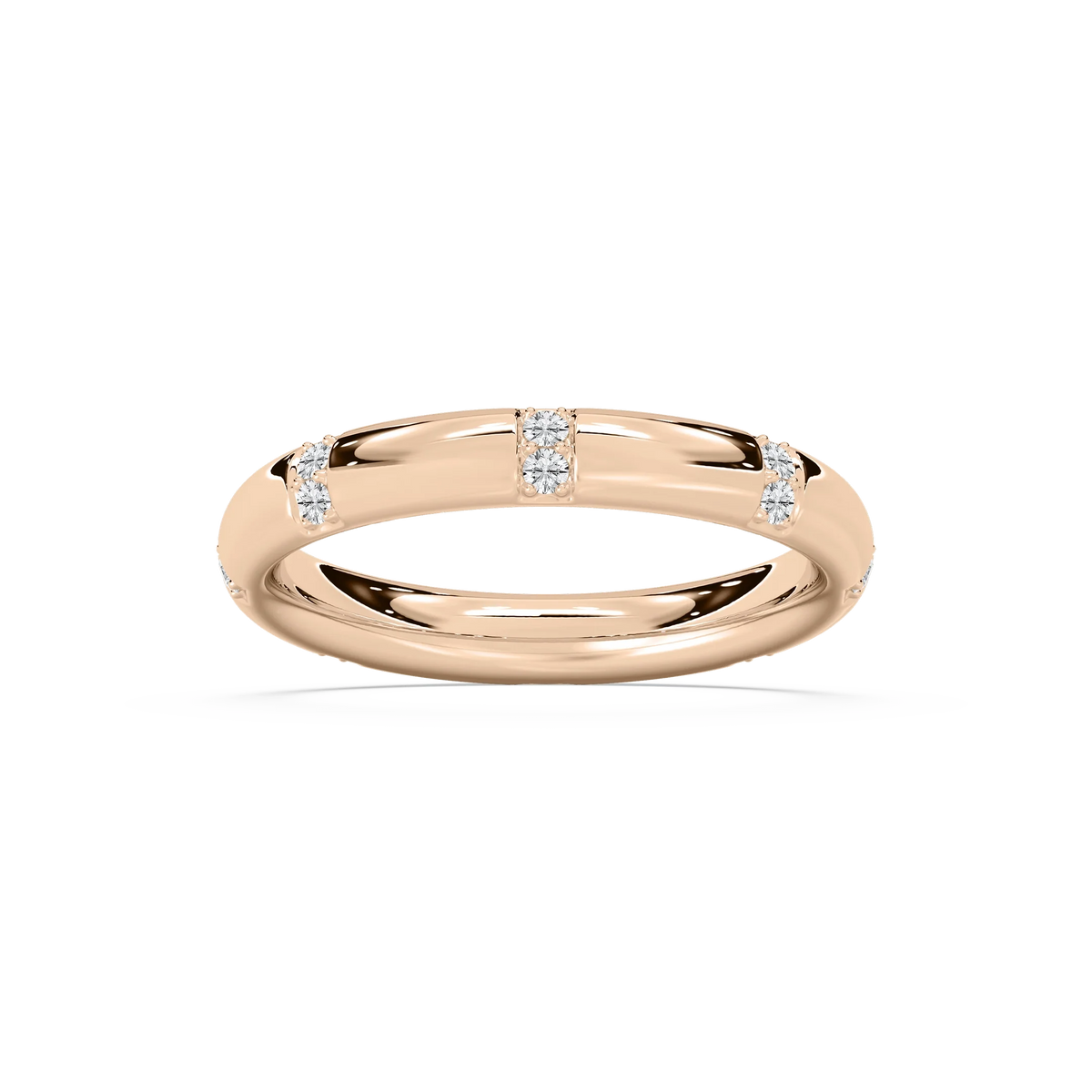 Noah Round LGD Station Eternity Band - 14K Rose Gold / ¼ ctw