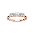 Saoirse 1 ctw Heart LGD 5 Stone Anniversary Band - 14K Rose Gold