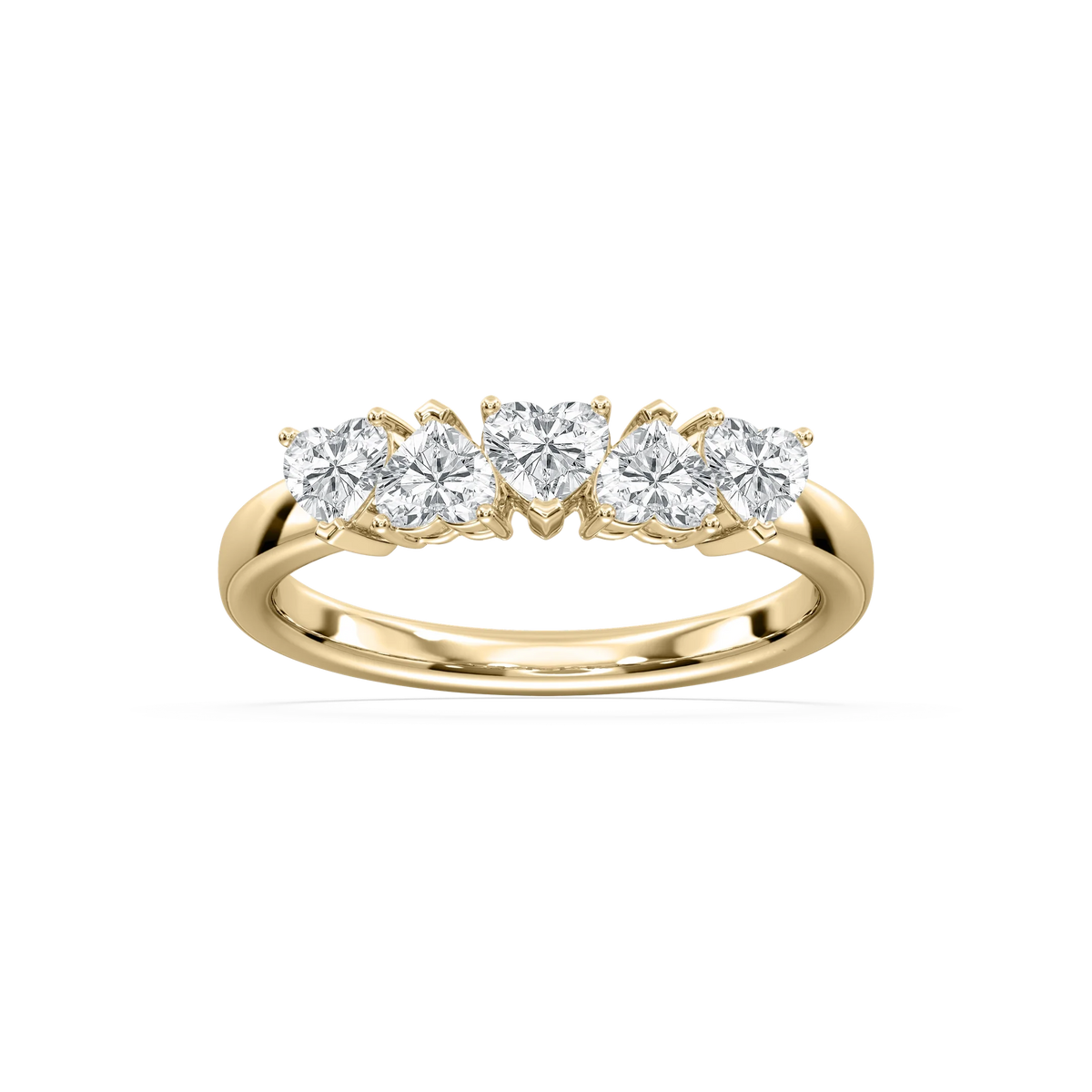 Saoirse 1 ctw Heart LGD 5 Stone Anniversary Band - 18K Yellow Gold
